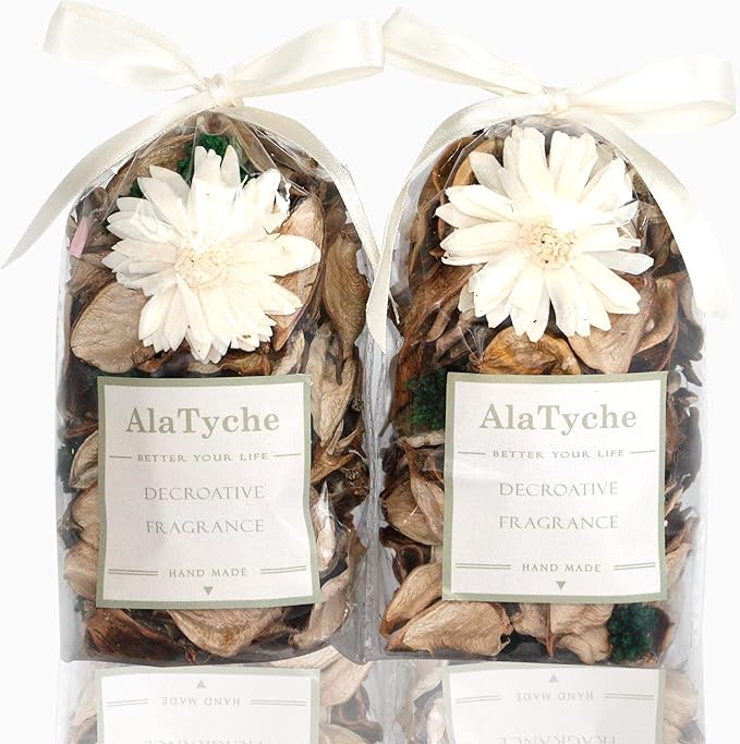 Spring Potpourri Bags,Vanilla Scented Potpourri Bowl Fillers,Dried Flowers,Home Fragrance Sachet of Petal, Vase Decor (White Caramel)-Mini