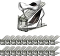 Shoe Slots Organizer，20 Pack Shoe Stackers for a Pair of Shoes,Adjustable Shoe Rack with Three Levels，Grey
