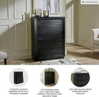 Signature Design by Ashley Londer Casual 5-Drawer Chest of Drawers with Safety Stop and Felt Lined, Black