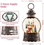Christmas Snow Globe, Christmas Lantern Room Decor for Indoor Use, USB-Powered/Battery-Operated Glowing Water Lantern, Ideal for Holiday Decorations and Gift Giving