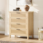 Garvee Fluted Dresser for Bedroom, Chest of Dressers 35.4" Tall Dresser for Closet with 4 Fluted Dressers Chest with Clothes Storage Cabinet, Drawer Organizer for Bedroom, Living Room, Closet, Hallway