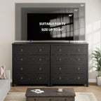 IDEALHOUSE Dresser for Bedroom, Chest of Dressers 37" Tall Dresser for Closet with 4 Drawers Chest with Clothes Storage Cabinet, Drawer Organizer for Bedroom, Living Room, Closet, Hallway, Black