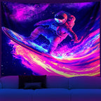 NYZE Astronaut Space Tapestry for Bedroom, Glow in the Dark Room Decor Wall Tapestries, Cool Galaxy Planet Wall Hanging, Wall Hanging for Men Guys Gamer Room Dorm Living Room 90in×70in