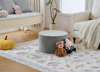 Large 22" Sturdy Ottoman Pouf for Living Room, Bedroom, Playroom, High Density Foam Filling Footrest, Side Table, Extra Seating Home College Dorm Décor Extra Firm (Gray)