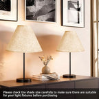 Large Beige Lamp Shades Set of 2, 6" Top x 16" Bottom x 10.8" High,Empire Fabric Lampshade for Table Lamps and Floor Lamps,Replacement Light Shade Cover, Linen Lamp Shades with Spider Fitter and Harp