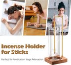 Incense Holder for Sticks, Insence-Stick Holder, Anti-Ash Flying No Mess Incense Burner, Incense Stick Holder with Glass Ash Catcher, for Yoga Spa Meditation Home Decor(2 Pack)
