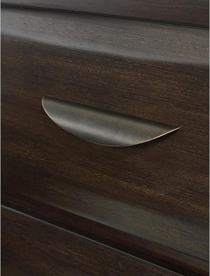 Signature Design by Ashley Vanmore Contemporary 7-Drawer Dresser and Mirror with Anti-Tipping Restraint, Dark Brown