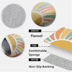 Machine Washable Rainbow Rugs Bedroom Fluffy Plush Soft Area Rugs Rainbow Sunshine Sun Print Living Room Non-Slip Indoor Flooring Kids Girls Boys Home Decor Aesthetics 6x8ft