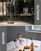 Cordless Table Lamps Rechargeable, 6000mAh Battery Operated LED Desk Lamp Outdoor Waterproof Portable Touch Dimmable Table Night Light for Patio Restaurant Dining Home Set of 2 Wood Grain