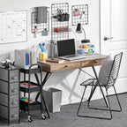 mDesign Narrow Dresser Storage Tower Stand with 4 Removable Fabric Drawers - Steel Frame, Wood Top Organizer for Bedroom, Entryway, Closet - Lido Collection - Charcoal Gray