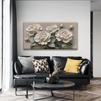 LJ CHIXUFA ART Floral Wall Art, Modern Canvas Wall Decor, 24x48 Inch, Perfect for Living Room, Bedroom, Office
