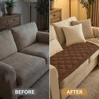 Smiry Pet Couch Cover for Dogs Washable, Non-Slip Fuzzy Couch Covers for 3 Cushion Sofa Pet Friendly, Soft Thick Furniture Protector Sofa Slipcover Mat for Dogs (Chocolate, 27.6" x 70.9")