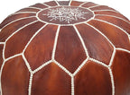 MARRAKESH STYLE Amazing & Beautiful, Original poufs Moroccan Leather Pouf, Natural Leather poufs, Home Gifts, Wedding Gifts, Unstuffed (Dark Brown)