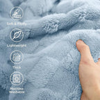 Bedsure GentleSoft Twin Blanket for Bed Light Blue - Super Soft Cozy Blankets for Women Men Girls, Cute Fuzzy Fleece Throws for Bedroom Couch, 60x80 Inches