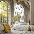 Suidia Arched Full Length Mirror, 72"x44" Floor Mirror Freestanding, Floor Standing Full Body Mirror with Stand for Bedroom, Hanging Leaning Mounted for Living Room Cloakroom, Gold