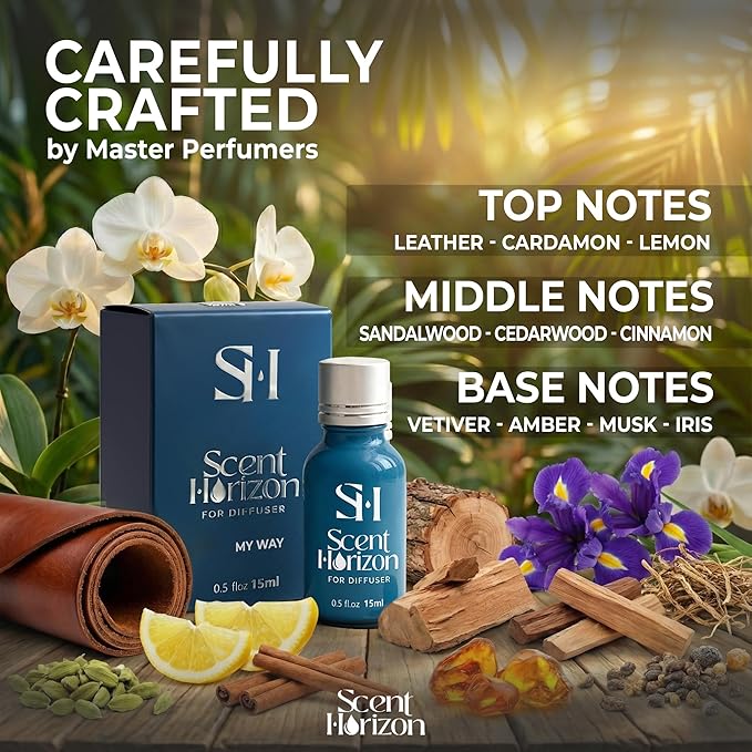My Way No.1024 Hotel Diffuser Oil Refill, 0.5 Fl oz | 15ml, Luxury Home Scent Fragrance Oil for Diffuser Ultrasonic and Waterless Diffuser Oil and Crafting, Long-Lasting Aroma