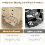 GarveeHome 6 Dresser for Bedroom, 47 in Wide Drawer Dresser with Storage Freestanding, Wooden Closet Storage Chest for Living Room, Bedroom, Entryway, Natural Oak