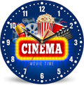 SPUNKER Wall Clock,Cinema Theme Wall Clocks,Movie Time Popcorn Battery Operated Wall Clock Silent Non-Ticking Decorative for Home Kitchen Bathroom Living Room Bedroom Office 10 Inch