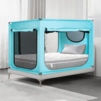 Bed Canopy Portable Blackout Bed Tent Privacy Tent for Adult Indoor Sleeping with 3 Doors, Storage Bag