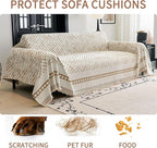 HAOMAIJIA Non Slip Couch Cover Sofa Covers for 3 Cushion Couch Washable sectional Couch Covers for Dogs pet Furniture Protector Couch Cover Blanket for Living Room (MR-Khaki, 71"x134")