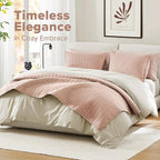 Comfort Spaces Kienna Quilt Set- Double Sided Stitching Design Summer Blanket, Lightweight, Soft, All Season Bedding Layer, Matching Sham, Blush, Coverlet King (104"x90") 3 Piece
