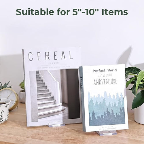 14 Pack Acrylic Book Display Stand - Adjustable Clear Easel Holder Display Collector Stand for Comic Books, CD DVD, Plates, Magazines, Postcard, Artworks, Collectibles & Home Office Decor