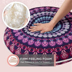 Codi 32 Inch Round Floor Pillow, Large Meditation Pouf Cushion , Memory Foam Stuffer Circle Throw Pillows - (Purple Orchid, 1 Count (Pack of 1))