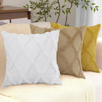 decorUhome Spring Throw Pillow Covers 20x20 Inch Set of 2, Soft Plush Faux Fur Wool Khaki Couch Pillow Covers, Decorative Neutral Pillow Cases for Bed Sofa Living Room Home Decor