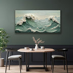 Sea Wave Abstract Green Wall Art For Living Room Artwork Canvas Art Wall Decor Painting Abstract Wall Decor Print Picture For Bedroom Office Hotel Home Wall Decoration 24 X 48 Inch