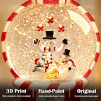 Snowman Snow Globe Christmas Classic Candy Vending Machine Shape Gifts USB/Battery Musical Glitter Snowfall USB/Battery Timer Christmas Decorations Indoor 7.8 inch