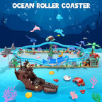 Ocean Roller Coaster Adventure Park Building Set, Friends Blocks Kit with Submarine & Dolphins Railcar Rollercoaster, Gift for Kids Birthday Children's Day Christmas