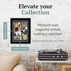 Creative Picture Frames 8 x 10.75 Magazine Frame with Full-Strength Glass, Holds Up To A 1/4" Thick Media with Installed Hangers for Easy Mounting, 10x12 Manhattan Black Frame with Black Mat