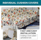 KRFOONN 4 Piece Stretch Sofa Couch Covers for 3 Cushion Couches Printed Sofa Slipcover with 3 Separate Seat Cushion Covers Washable Sofa Slip Covers Furniture Protector for Pets Kids (Large, 01)