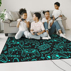 Gaming Rug for Boys Room - Games Theme Fluorescent Green Rug Gaming Room Decor Gamer Area Rugs for Bedroom Teen Boy Video Game Carpet for Kids Room & Bedroom Anti-Slip Mat 35.4x59 in
