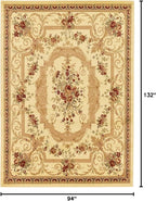 Rugs.com Chateau Collection Rug – 8' x 11' Cream Medium Rug Perfect for Living Rooms, Large Dining Rooms, Open Floorplans