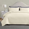 Maple&Stone Quilt Set California King Size, Lightweight Off-White Bedspread Ultrasonic Chevron Pattern Light Coverlet for All Season Comforter Bedding Decor - 3 Piece Bed Cover Sets