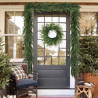 20 Inch Norfolk Pine Winter Wreath - Artificial Pine Greenery Winter Christmas Wreaths for Front Door Porch Wall Window Porch Fireplace Indoor Outdoor Decor Christmas Decorations