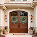 32" Eucalyptus Wreath for Front Door - Large Artificial Greenery Outdoor Wreath for Porch, Window,Farmhouse,Home,Holiday,Hanging Decor- Spring, Summer, Fall, All Seasons (Green)