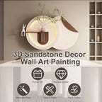 LED Sandstone Wall Decor, 3D Wall Art Sculpture, Simulated Green Plants, Glass Vase & Rabbit Statue, Remote Control 3 Color Light, for Living Room, Bedroom, Hallway(Light Coffee,41.4 * 23.6in)