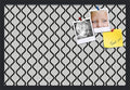 PinPix 27x18 Inch Cork Bulletin Board. This Decorative Framed Pin Board Comes with Black and White Waves Design and a Satin Black Frame. Ideal for Home Office Decor or Message Board (PinPix-194)