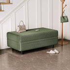 LINSY HOME Sectional Sleeper Sofa Storage Ottoman Bench, Convertible Coffee Table Plush Corduroy Couch Ottoman Footstool for Living Room, Bedroom Entryway and Family Room, Green