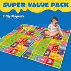 ABC Alphabet Animals Educational Playmat - Interactive Learning Carpet for Toddlers & Infants with Numbers & Shapes, Classroom/Bedroom Play Rug, Machine Washable(Size:100 * 150cm/39" x 59")