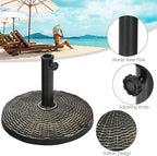 Giantex 22 lbs Patio Umbrella Base, 18 Inch Round Outdoor Umbrella Stand for 1.5'' or 1.9'' Diameter Pole, Heavy Duty Market Umbrella Holder for Garden Beach Yard Poolside Lawn, Bronze