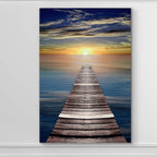 Renditions Gallery Canvas Nature Wall Art Home Scenic Paintings & Prints Calm Caribbean Dusk Glam Romantic Modern Wall Hanging Decorations for Bedroom Office Kitchen Artwork - 18"x27" LT06