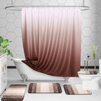 OLANLY Bathroom Rug Set 2 Piece, Soft Absorbent Microfiber Bath Rug Set, Non-Slip, Machine Wash Dry, Plush Shaggy Bath Mats for Bathroom (30"x20"+24"x16", Brown)
