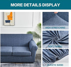 KRFOONN 3 Piece Stretch Sofa Couch Covers for 2 Cushion Couches Printed Loveseat Slipcover with 2 Separate Seat Cushion Covers Washable Sofa Slip Covers Furniture Protector (Loveseat, A1), Medium
