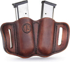 1791 Gunleather Mag Holster 2.1 - Double Mag Pouch for Single Stack Magazines, OWB Magazine Pouch for Belts