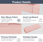 DIMJ Drawer Organizer Clothes - Underwear Organizer Small Sock Organizer Closet Organizers and Storage Box Dresser Drawer Dividers for Baby Clothes,Bra,Socks, Belt, Tie, Set of 12, Pink