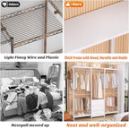 Aheaplus Garment Rack Heavy Duty Clothes Rack for Hanging Clothes,Clothing Rack with Drawers, Wood Stoarge Shelf Freestanding Closet Wardrobe Rack, Corner L Shaped Closet System Organizers, W3,White