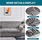 KRFOONN 3 Piece Stretch Sofa Couch Covers for 2 Cushion Couches Printed Sofa Loveseat Slipcover with 2 Separate Seat Cushion Covers Washable Sofa Slip Covers Furniture Protector (Loveseat, 25), Medium